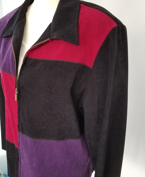 Microsuede Block Pattern Jacket - Picture 6 of 7